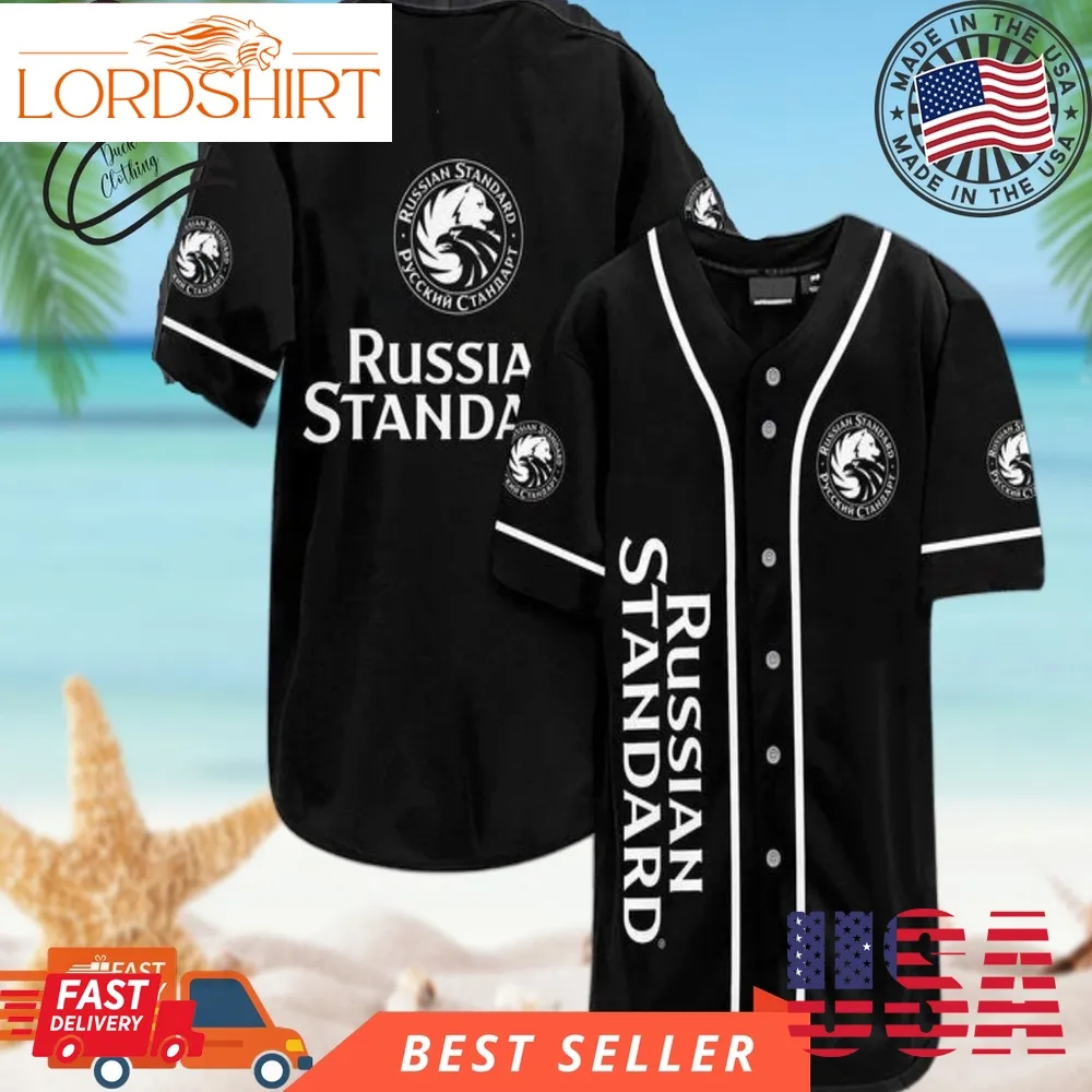 Black Russian Standard Vodka Baseball Jersey, Halloween Shirt, Hawaii Holiday Beach Flamingo Stag Brewery Summer