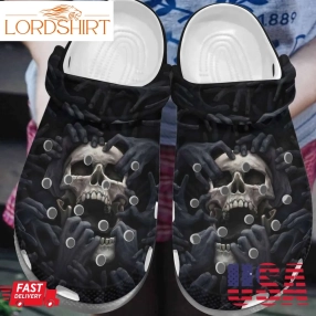 Black Skull Custom Crocs Shoes Clogs Halloween Gifts For Men Son