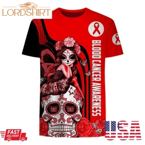 Blood Cancer Awareness Sugar Skull Fairy 3D Shirt, Hoodie