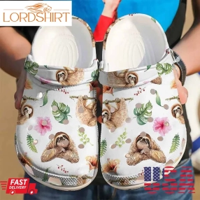 Blooming Sloth Clogs Crocs Shoes For Birthday Christmas Thanksgiving   Bl Sloth250