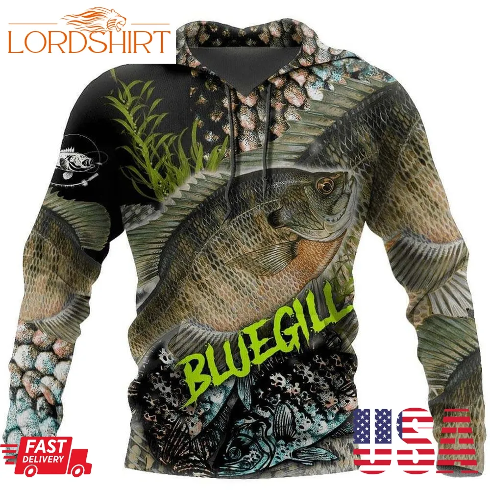 Bluegill Fishing On Skin 3D Hoodie Great Fishing Gifts For Dad