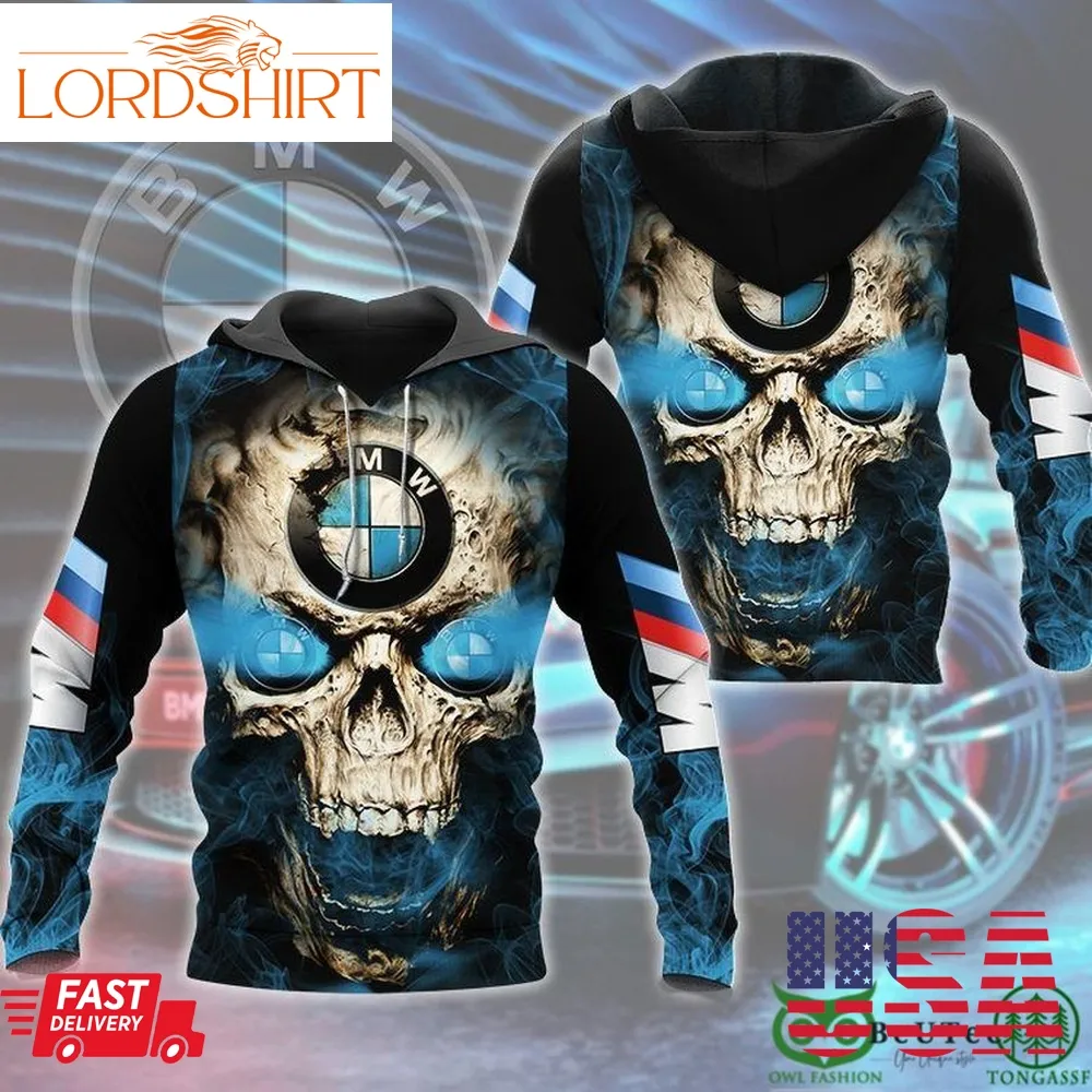 Bmw Skull 3D Hoodie Smoke