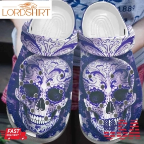 Boho Skull Crocs Shoes Purple Skull Shoes Crocbland Clog Gifts For Men Women