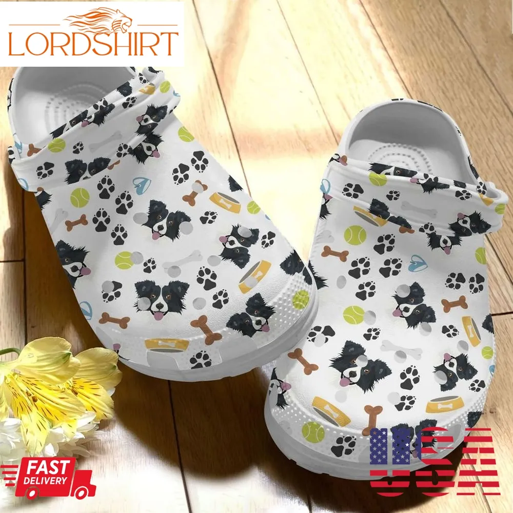 Border Collie Personalize Clog Custom Crocs Fashionstyle Comfortable For Women Men Kid Print 3D Smiling