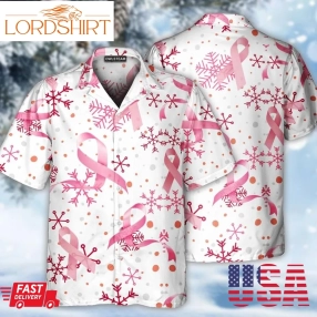 Breast Cancer Pink Ribbon Merry Christmas Hawaiian Shirt Hawaiian Shirts Pink