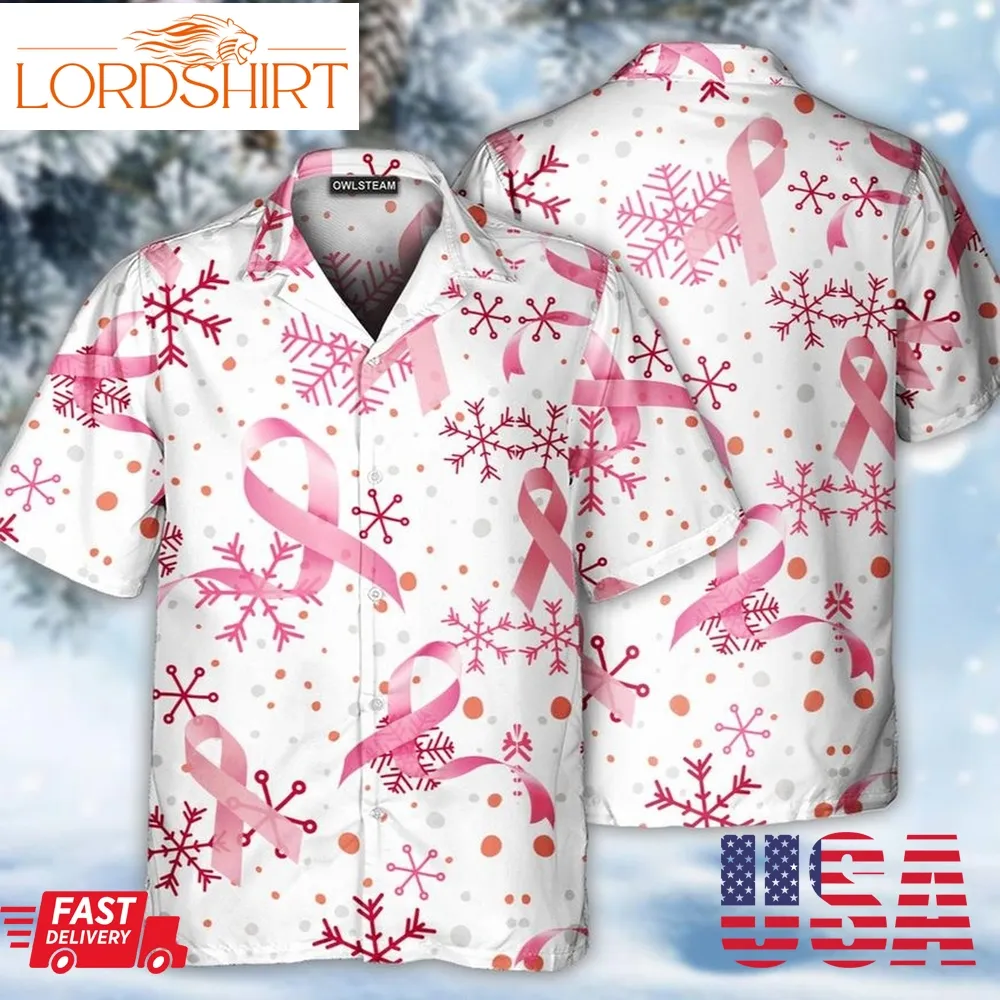 Breast Cancer Pink Ribbon Merry Christmas Hawaiian Shirt Hawaiian Shirts Pink