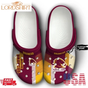 Brisbane Broncos Custom Personalized Crocs Classic Clogs Shoes Design Outlet For Adult Men Women