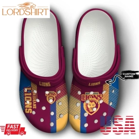 Brisbane Lions Custom Personalized Crocs Classic Clogs Shoes Design Outlet For Adult Men Women