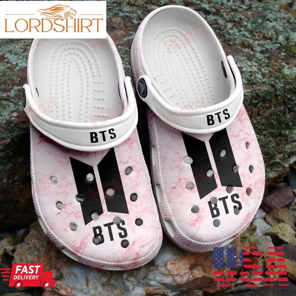 Bts Pink For Men And Women Gift For Fan Classic Water Rubber Crocs Crocband Clogs, Comfy Footwear