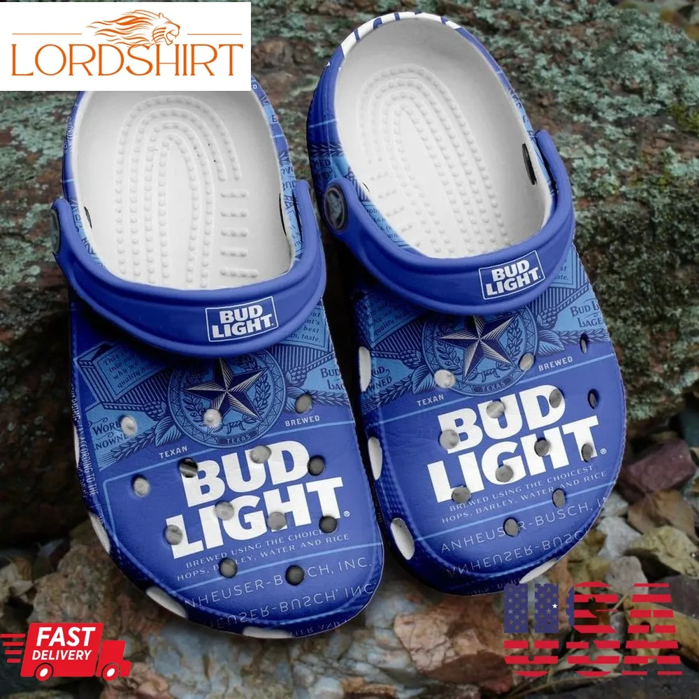 Bud Light Beer For Men And Women Gift For Fan Classic Water Rubber Crocs Crocband Clogs, Comfy Footwear