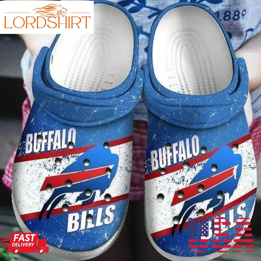 Buffalo Bills Team Football Crocs Crocband Clog Comfortable Water Shoes