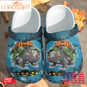 Bulbasaur Pumpkin Halloween Crocs Shoes   Anime Crocbland Clog Gifts Christmaspng