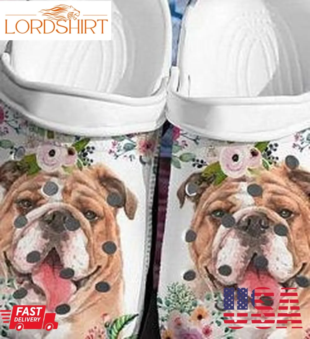 Bulldog Flower Crocs Crocband Clog  Clog Comfortable For Mens And Womens Classic Clog  Water Shoes  Comfortable