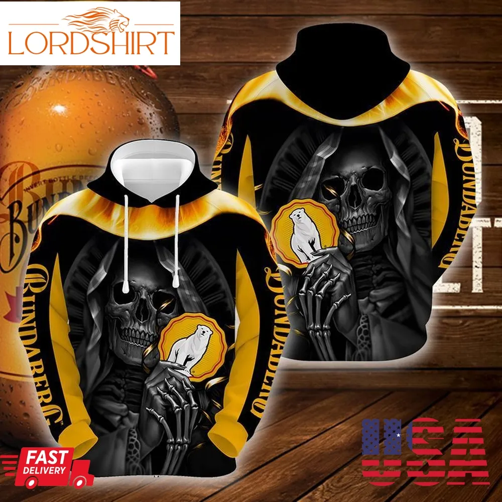 Bundaberg Brewed Drinks Mystery Skull Yellow Version 3D Printed Hoodie And T Shirt