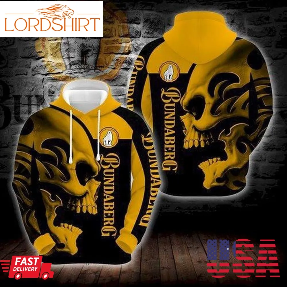 Bundaberg Rum Skull 3D Hoodie Sweatshirt Zip