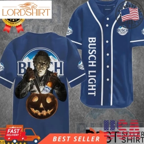 Busch Light Michael Myers Halloween Costume Out Fit Ideas Horror Baseball Jersey