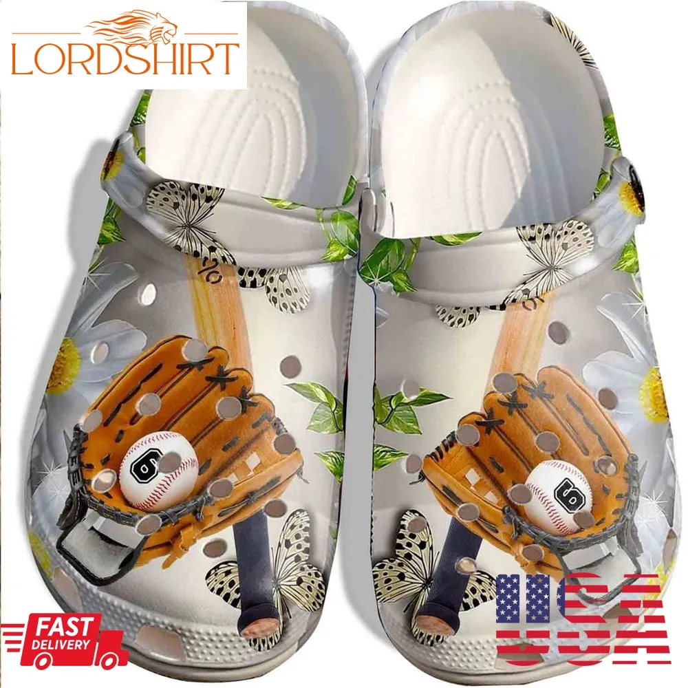 Butterfly Baseball Shoes Crocs For Batter Girl  Baseball Equipment Shoes Crocbland Clog For Men Women