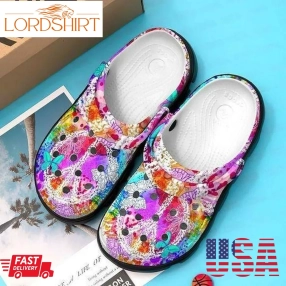 Butterfly Hippie Personalized 3 Gift For Lover Rubber Crocs Crocband Clogs, Comfy Footwear