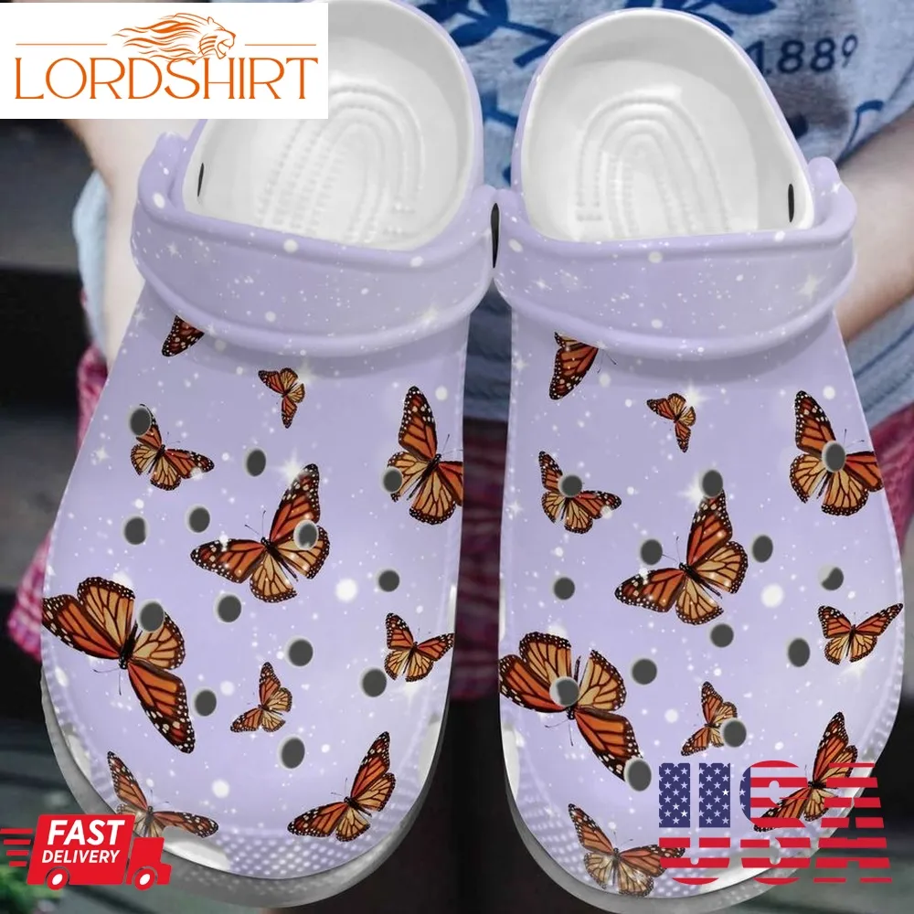 Butterfly Pattern Personalized Clog Custom Crocs Comfortablefashion Style Comfortable For Women Men Kid Print 3D