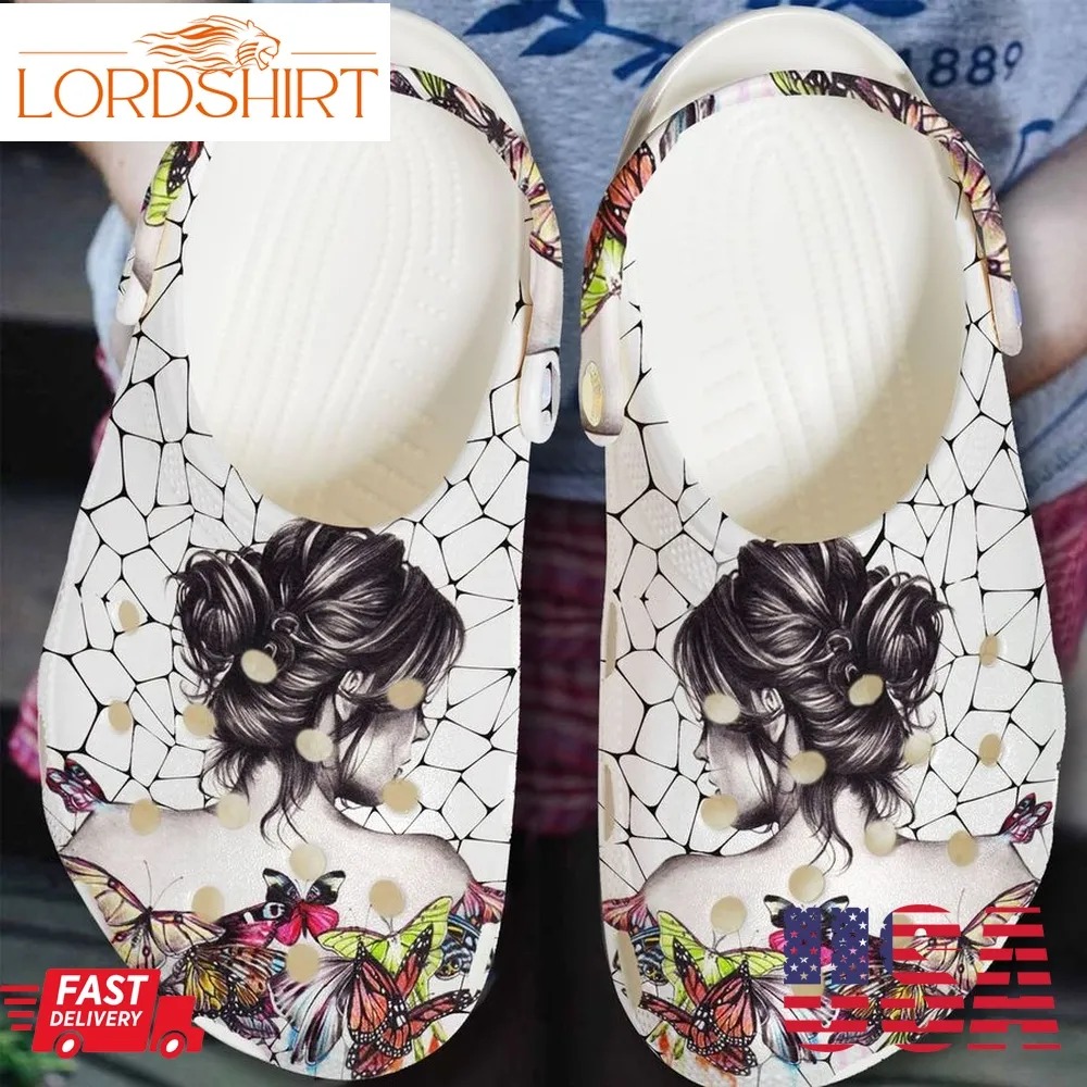 Butterfly Personalized Clog Custom Crocs Comfortablefashion Style Comfortable For Women Men Kid Print 3D A Girl Who Loves Butterflies