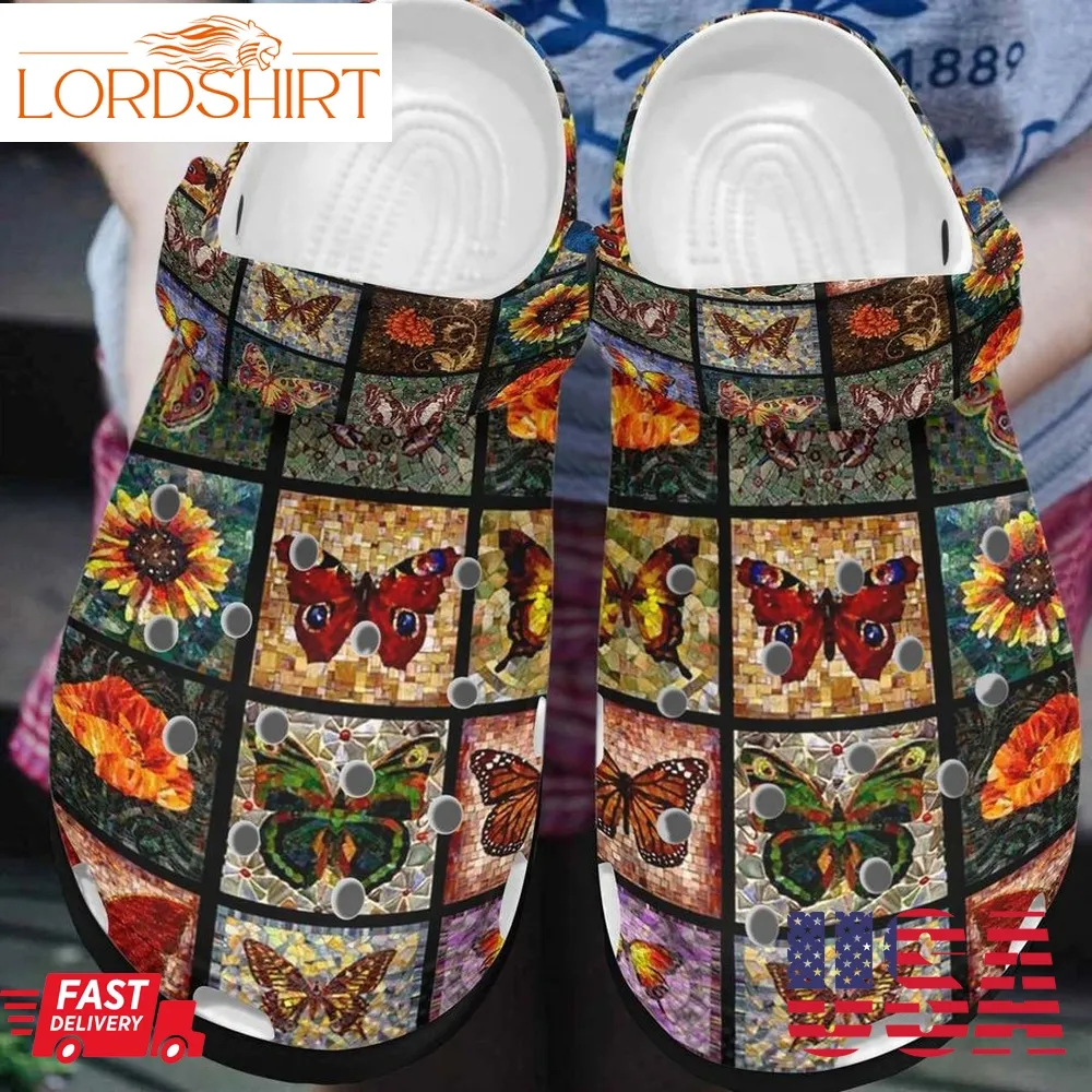 Butterfly Personalized Clog Custom Crocs Comfortablefashion Style Comfortable For Women Men Kid Print 3D Butterfly Collection