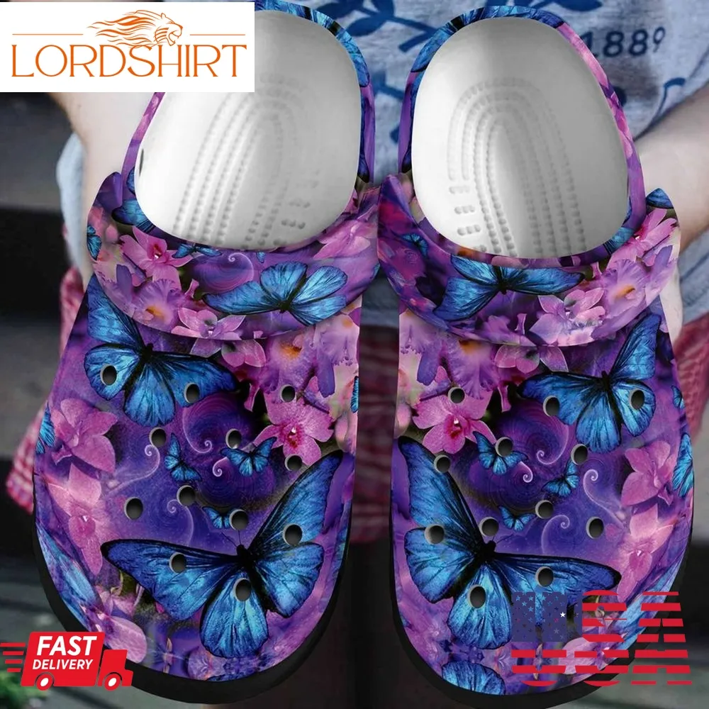 Butterfly Personalized Clog Custom Crocs Comfortablefashion Style Comfortable For Women Men Kid Print 3D Dream Garden