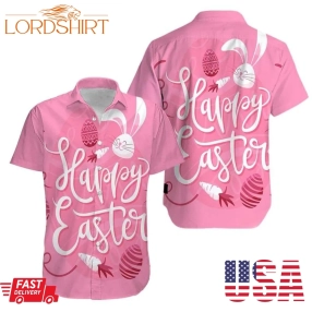 Buy Happy Easter Day Bunny Eggs Carrot Pink Hawaiian Aloha Shirts V