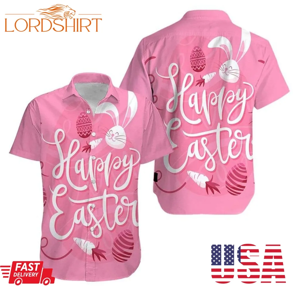 Buy Happy Easter Day Bunny Eggs Carrot Pink Hawaiian Aloha Shirts V