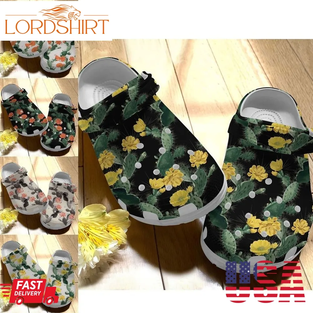 Cactus Personalize Clog Custom Crocs Fashionstyle Comfortable For Women Men Kid Print 3D Whitesole Cactus Collection