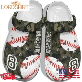 Camo Baseball Shoes Crocs For Army Veteran   Baseball Shoes Crocbland Clog Customize Name Number