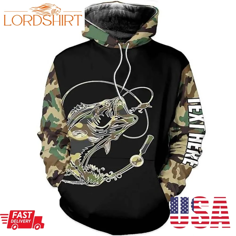 Camo Fishing Lover Personalized 3D Hoodie Father's Day Gift Ideas For Fisherman