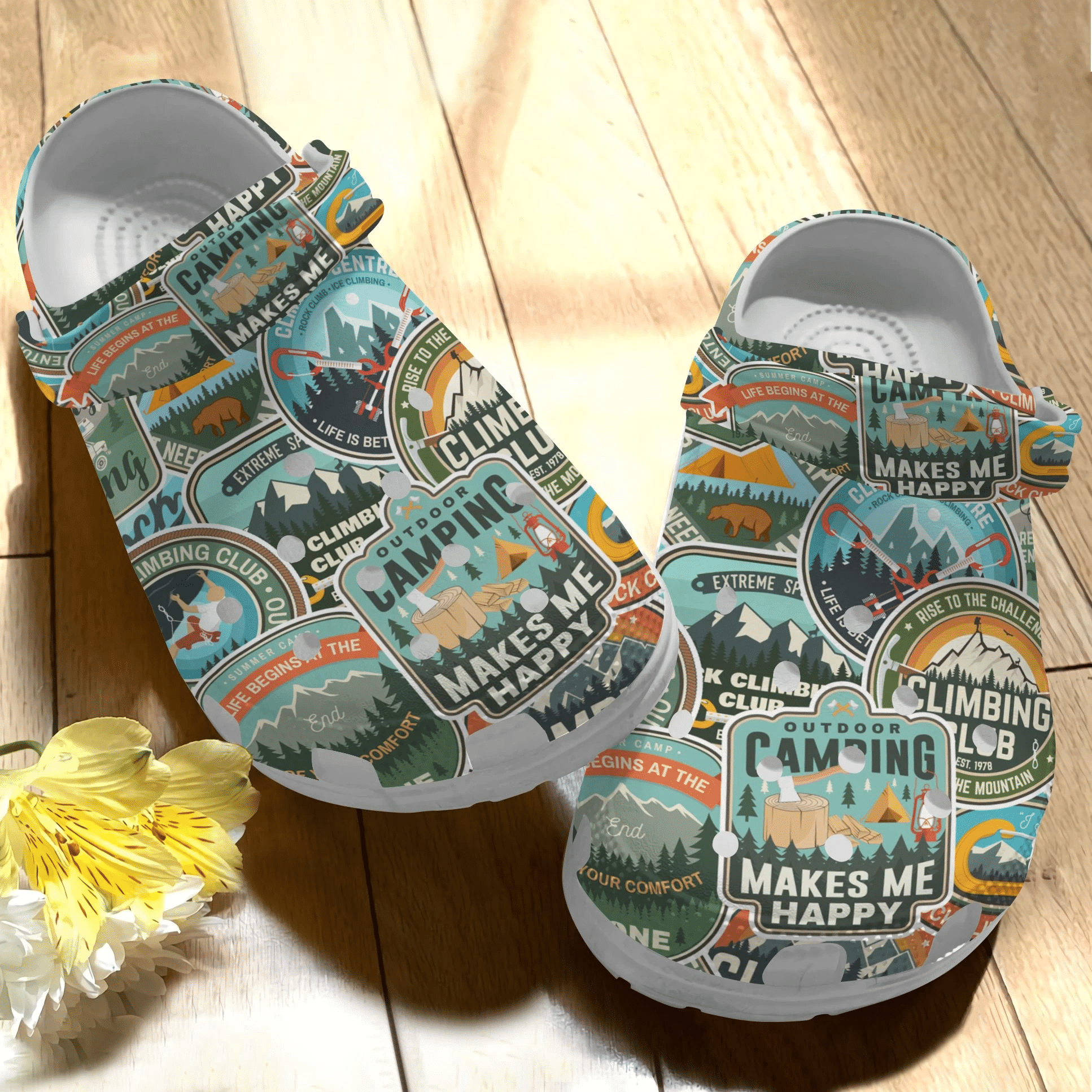 Camping Tag Shoes Clog   Outdoor Camping Makes Me Happy Crocs Crocbland Clog Birthday Gift