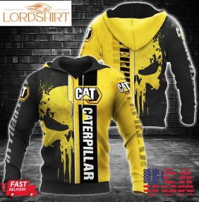 Cat Caterpillar Skull Punished Yellow Hoodie