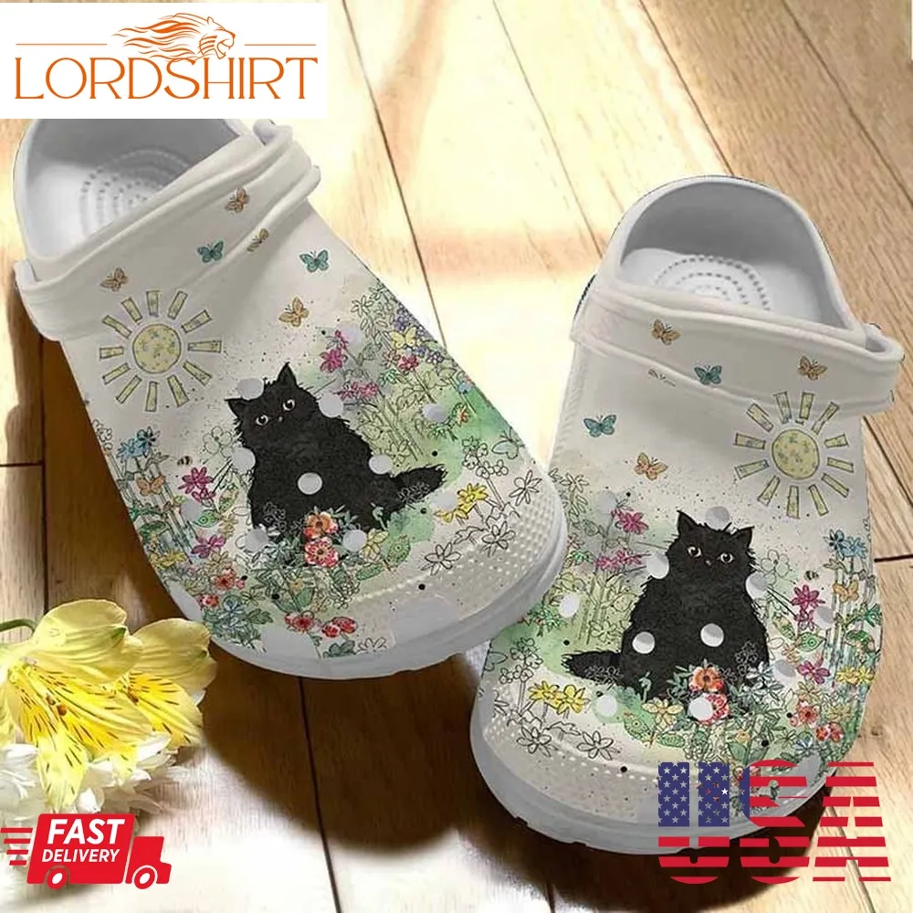 Cat In Garden Clogs Crocs Shoes Birthday Christmas Gift For Girls Daughter Niece   Gd Cat255