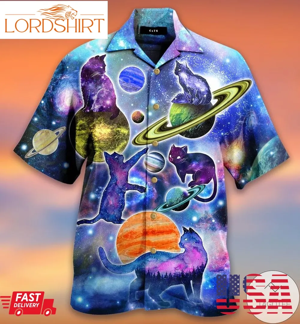 Cat In The Galaxy Hawaiian Shirt