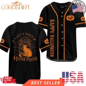 Cat Its Just A Bunch Of Hocus Pocus For Halloween Baseball Jersey