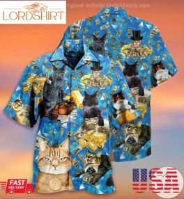 Cat Loves Money Hawaiian Shirt