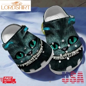 Cat With Creepy Smiling Clogs Crocs Shoes Gifts For Halloween Birthday   Ccreepy163