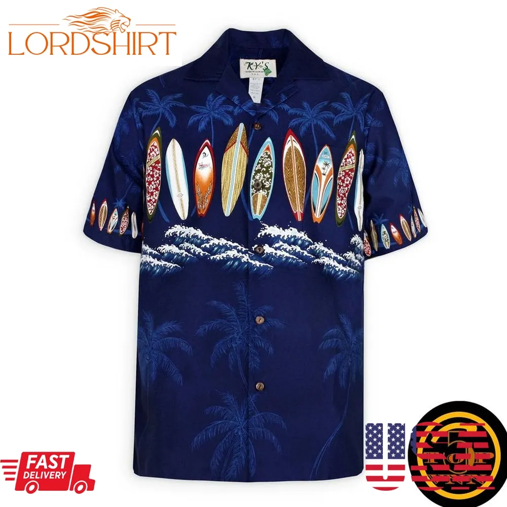 Catch A Wave Navy Blue Hawaiian Shirt And Shorts