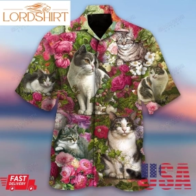 Cats And Queen Of Flower Unisex Hawaiian Shirt Ty295200