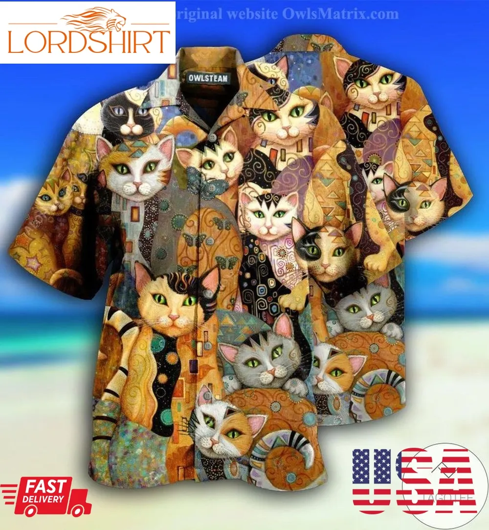 Cats Egypt Pattern Hawaiian Shirt