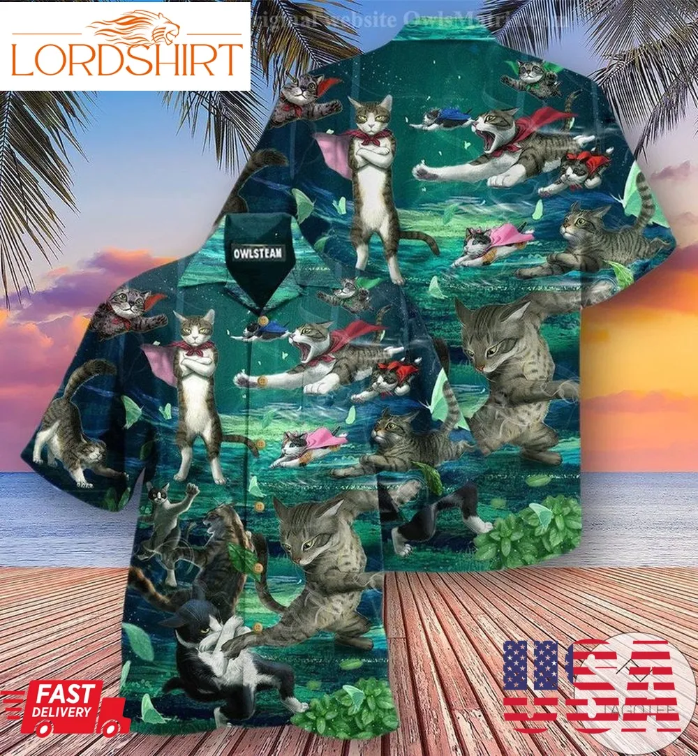 Cats Epic Fight Hawaiian Shirt