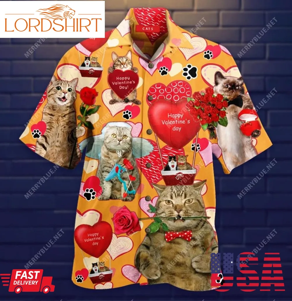 Cats Happy Valentines Day Hawaiian Shirt