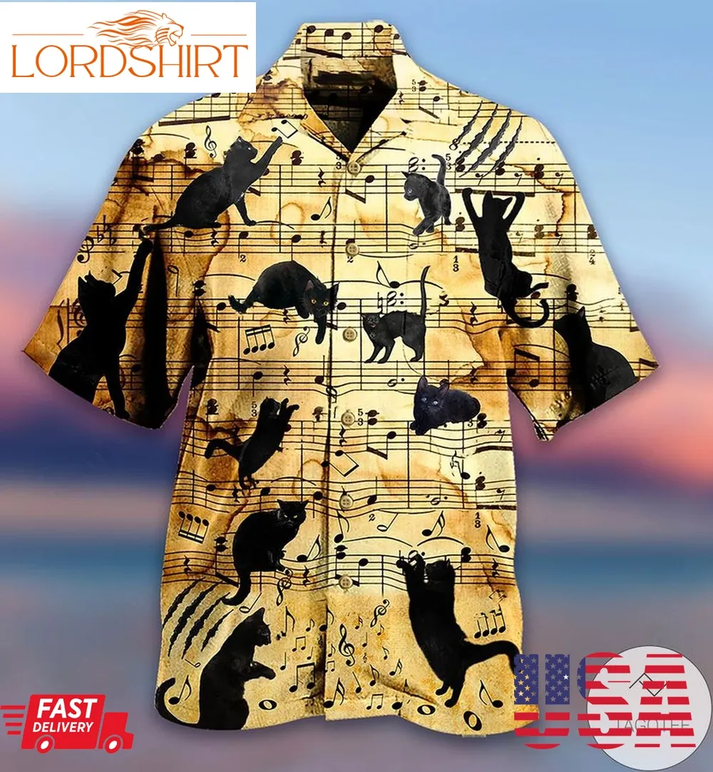 Cats Love Music Hawaiian Shirt