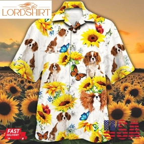 Cavalier King Charles Spaniel Dog Lovers Sun Flower Hawaiian Shirt