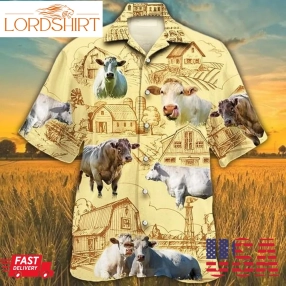 Charolais Cattle Farm Hawaiian Shirt