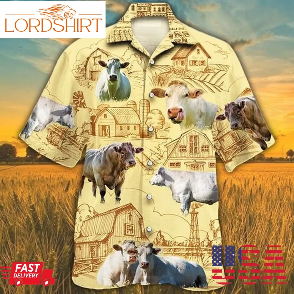 Charolais Cattle Farm Hawaiian Shirt