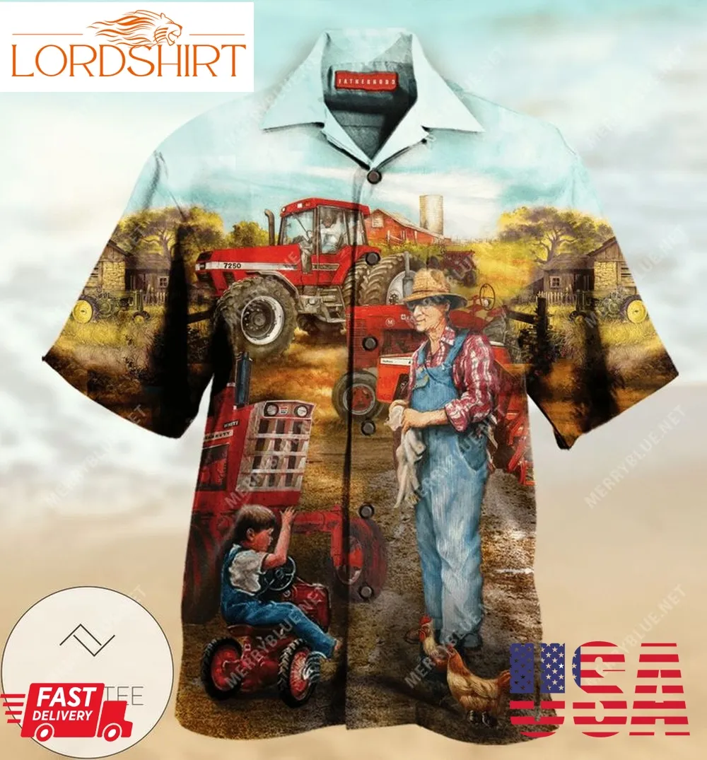 Check Out This Awesome Awesome Fatherhood In Farm Unisex Authentic Hawaiian Shirt 2023