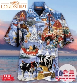 Check Out This Awesome Beautiful Farm On Christmas Days Authentic Hawaiian Shirt 2023