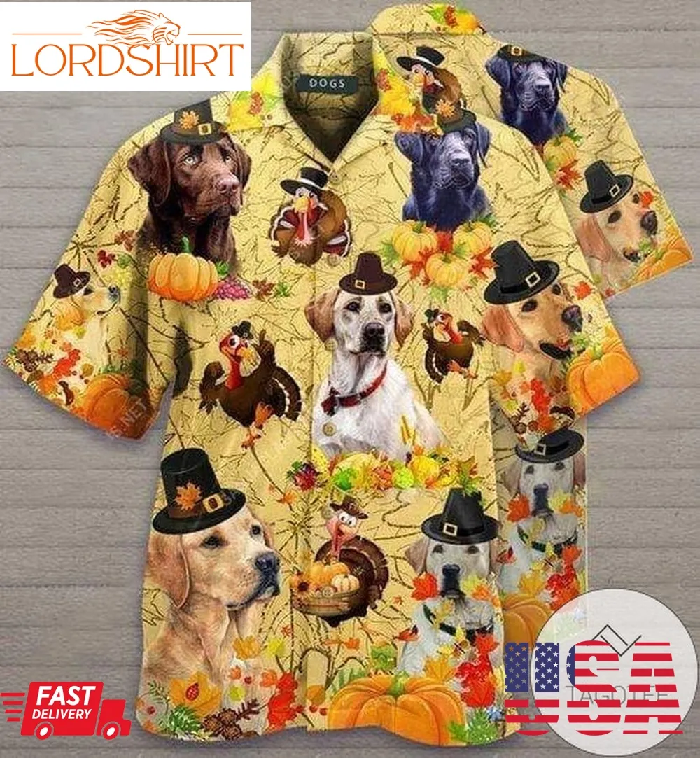 Check Out This Awesome Hawaiian Aloha Shirts Thanksgiving Turkey With Labrador Retriever